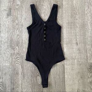 Women’s Wild Fable Black Ribbed Knit Tank Top Body Suit Size Medium
